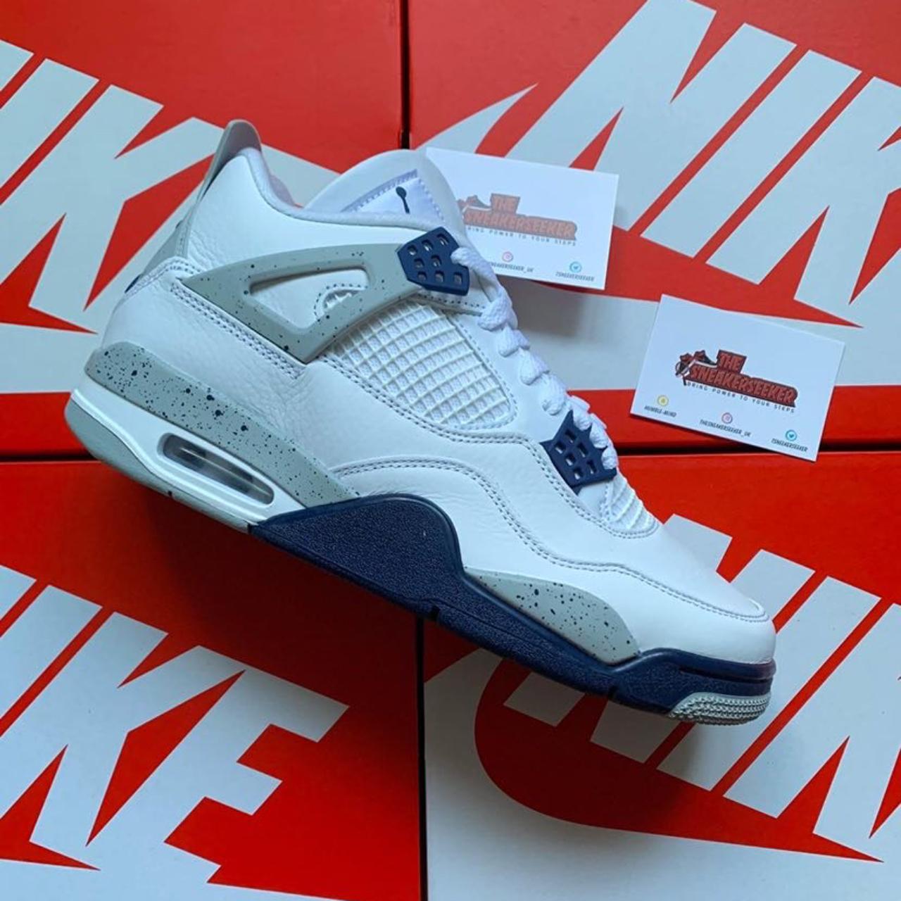 Jordan 4 Midnight Navy Size UK9 available📲🔌 Dm for... - Depop