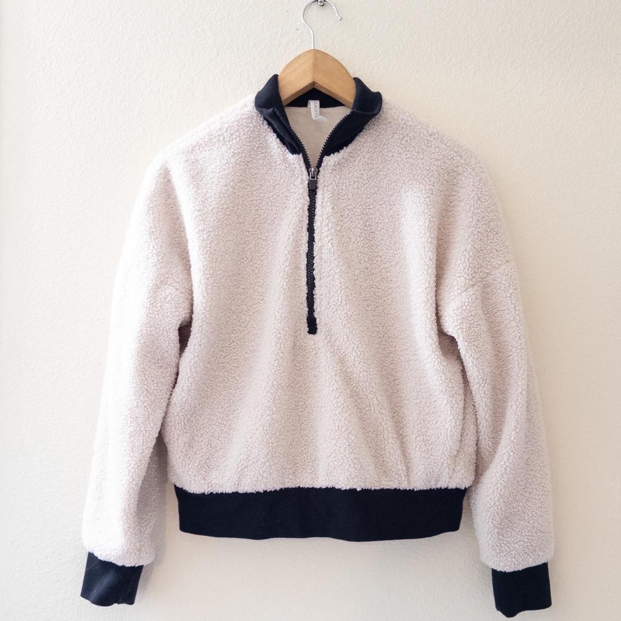 Fabletics Quarter Zip Sherpa Sweater Size XS No... - Depop