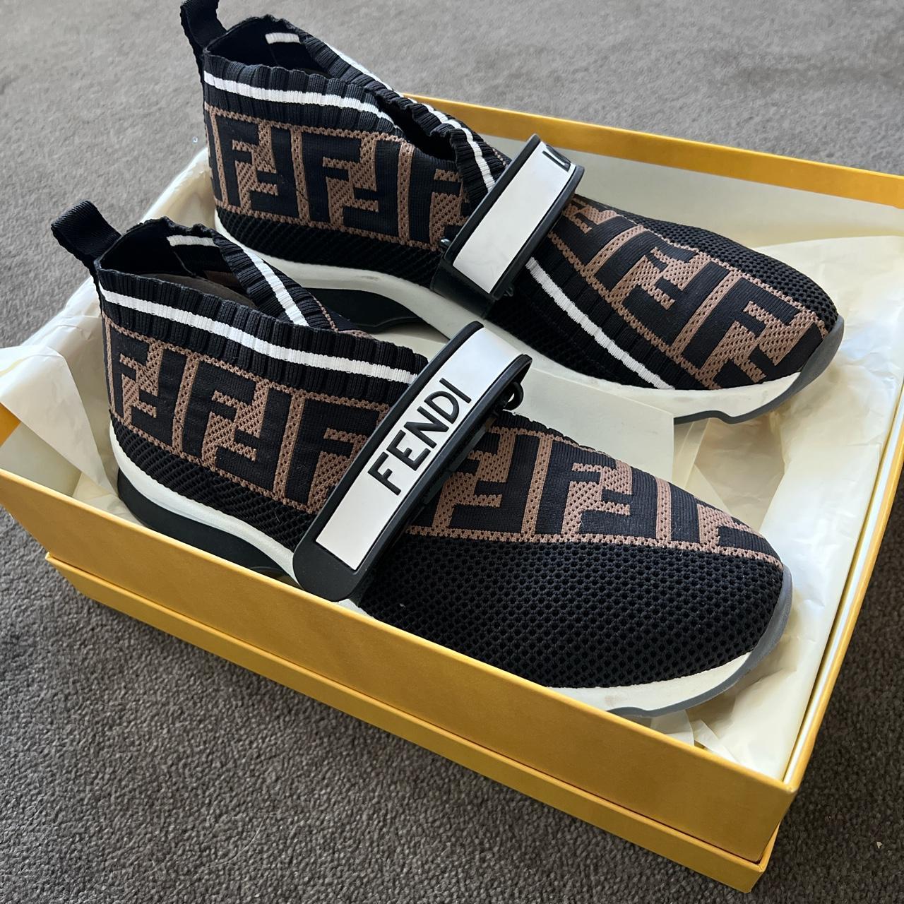 Authentic Fendi black fabric sneakers. Purchased for. Depop