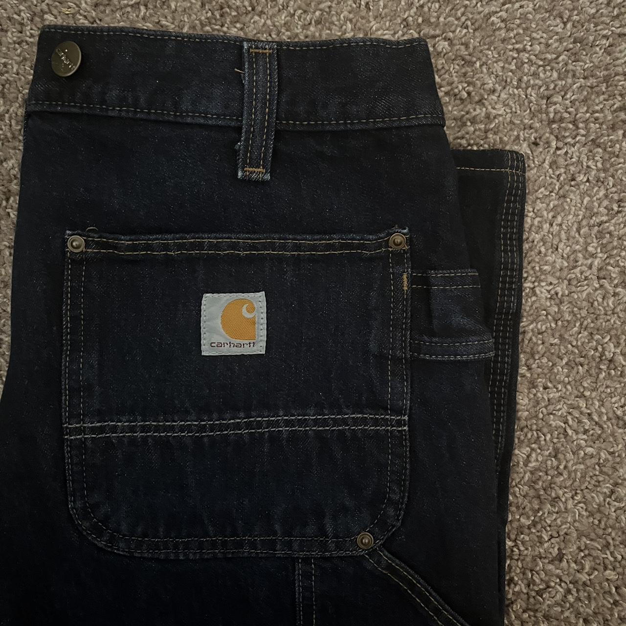 Carhartt double knee relaxed fit jeans deadstock... - Depop