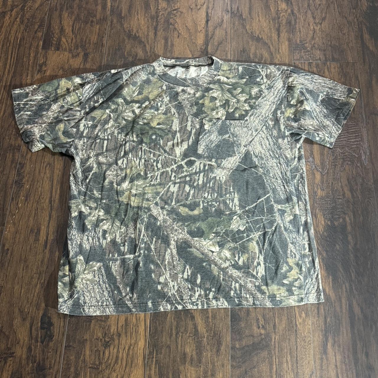 vintage y2k real tree camo style pocket tshirt fits... - Depop