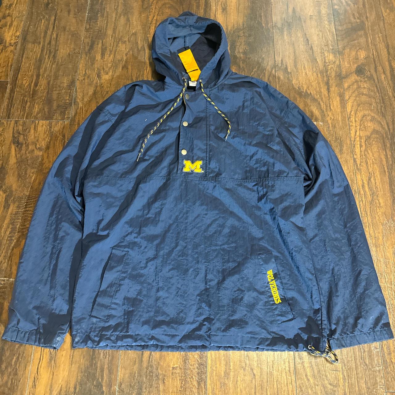 vintage y2k michigan wind breaker size large,... - Depop