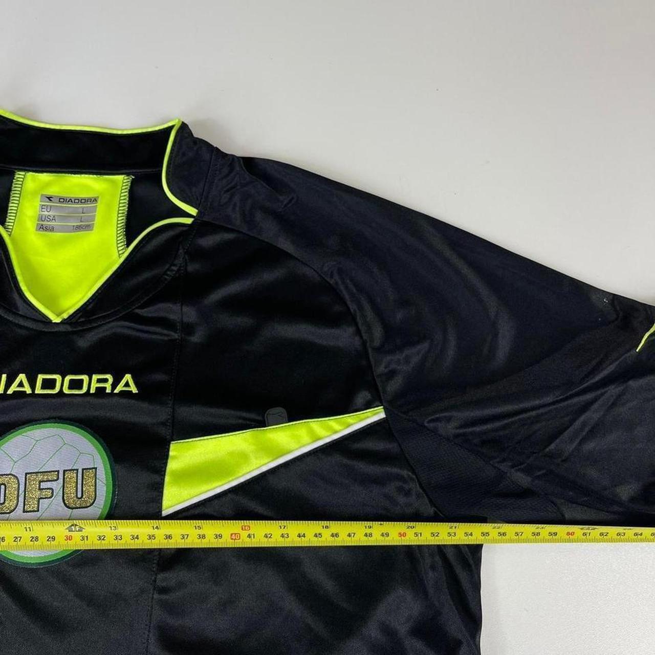 Football Referee Jersey DBU Denmark Diadora Neon Green Shirt Size