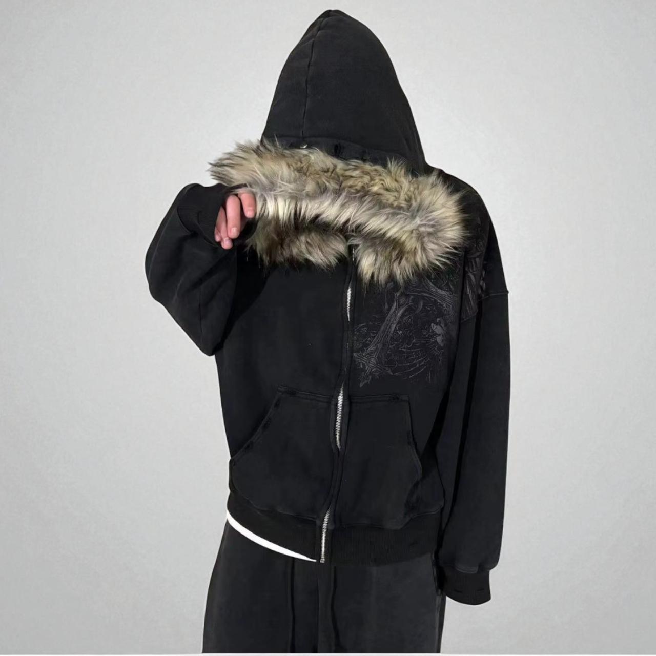 ジャケット・アウター wjk Archive Y2K Fur Hooded Puffer Jacket Y2K
