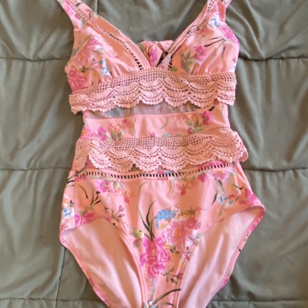 Betsy Johnson 1 piece bathing suit. Cute mesh see... - Depop