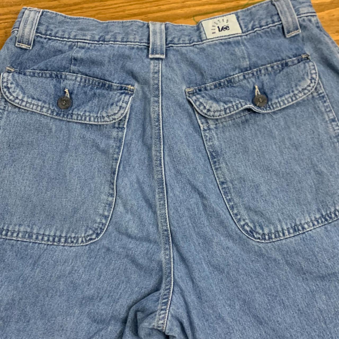 Vintage Lee Riveted Jeans (loose fit, baggy) size... - Depop