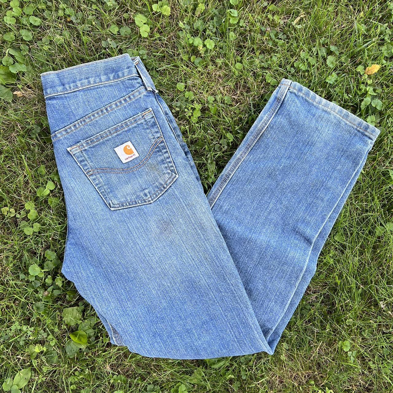 Vintage Carhartt jeans! In alright condition with a... - Depop