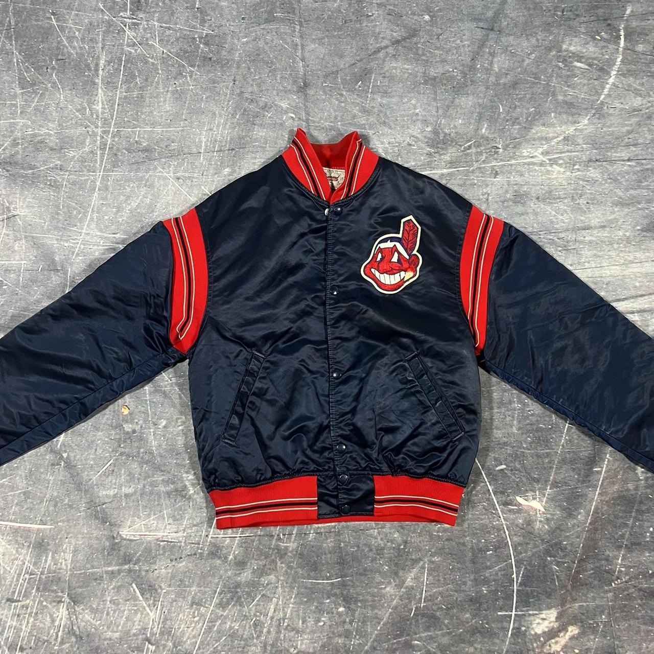 Vintage 80s Starter satin Cleveland Indians... - Depop