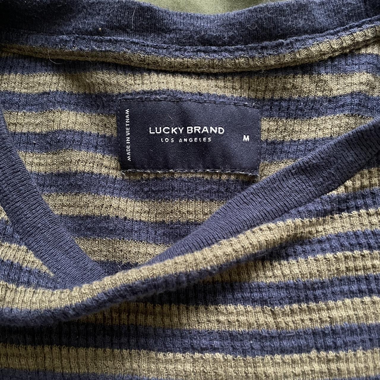 Lucky brand long sleeve ribbed olive green and navy... - Depop