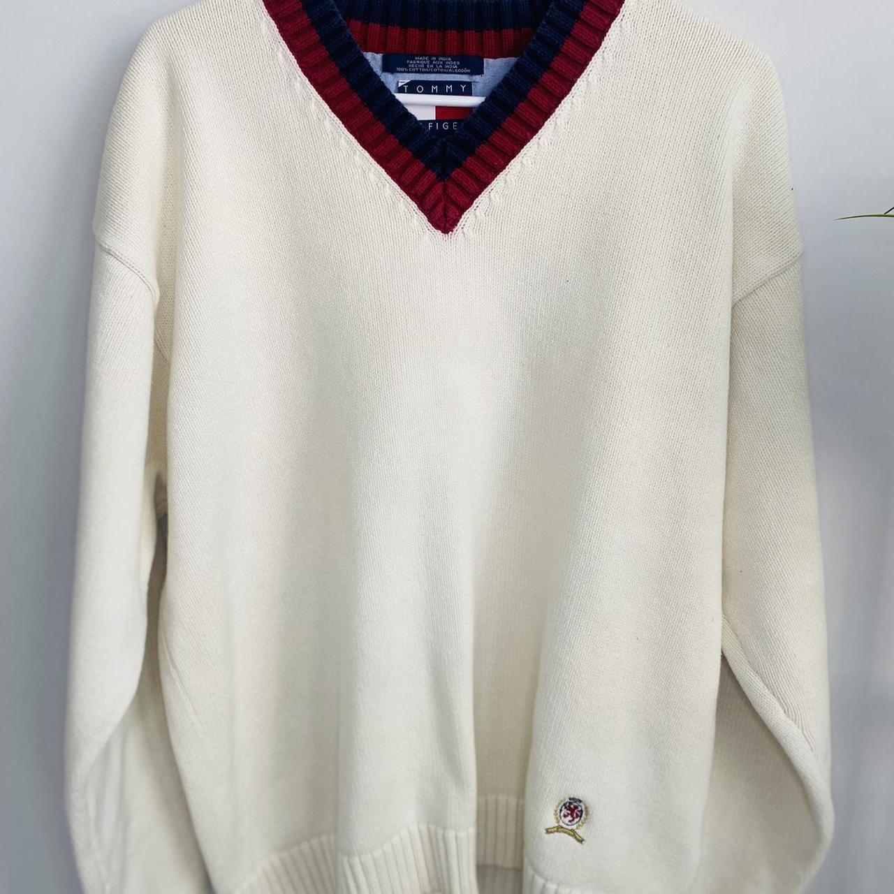 Tommy Hilfiger Men's White Jumper | Depop