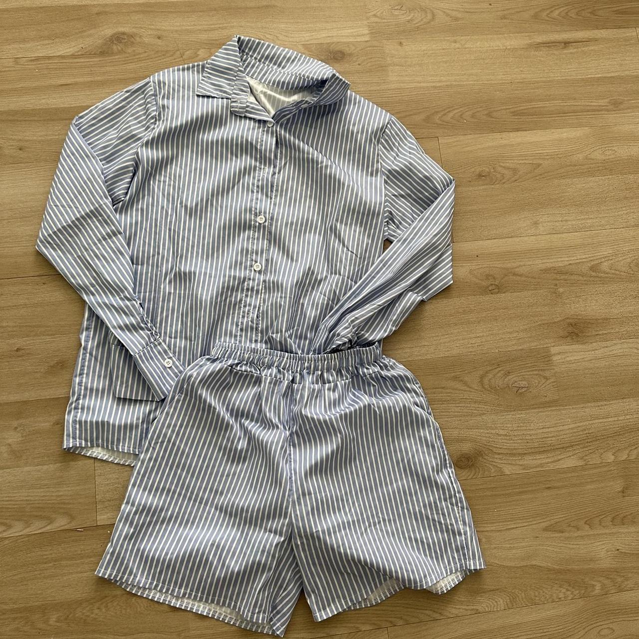 Striped Pajama Set - Depop