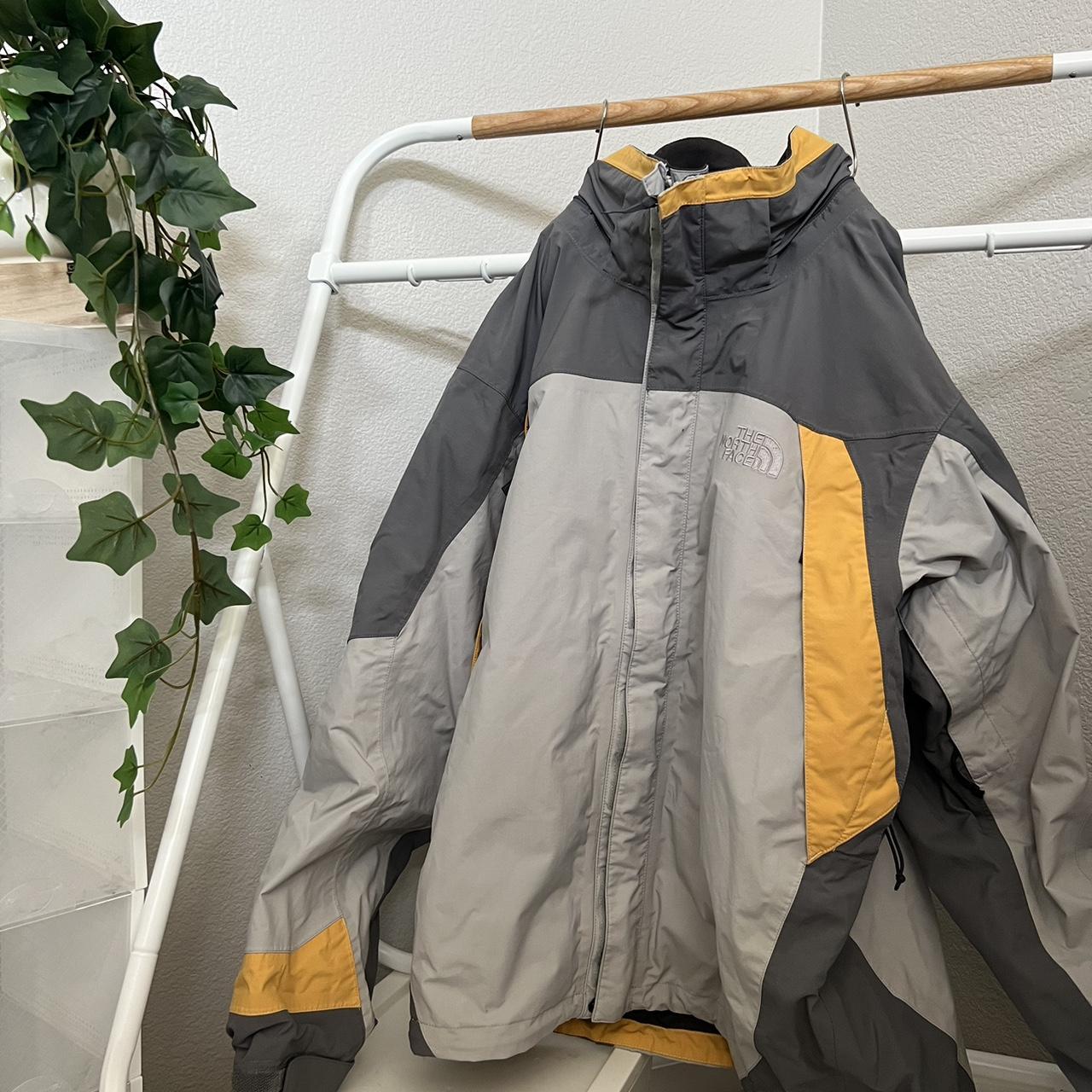 North face grey and sales yellow jacket