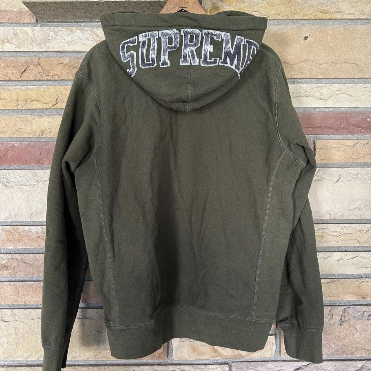 Supreme Sequin Arc Hooded Sweatshirt SS19 Chest