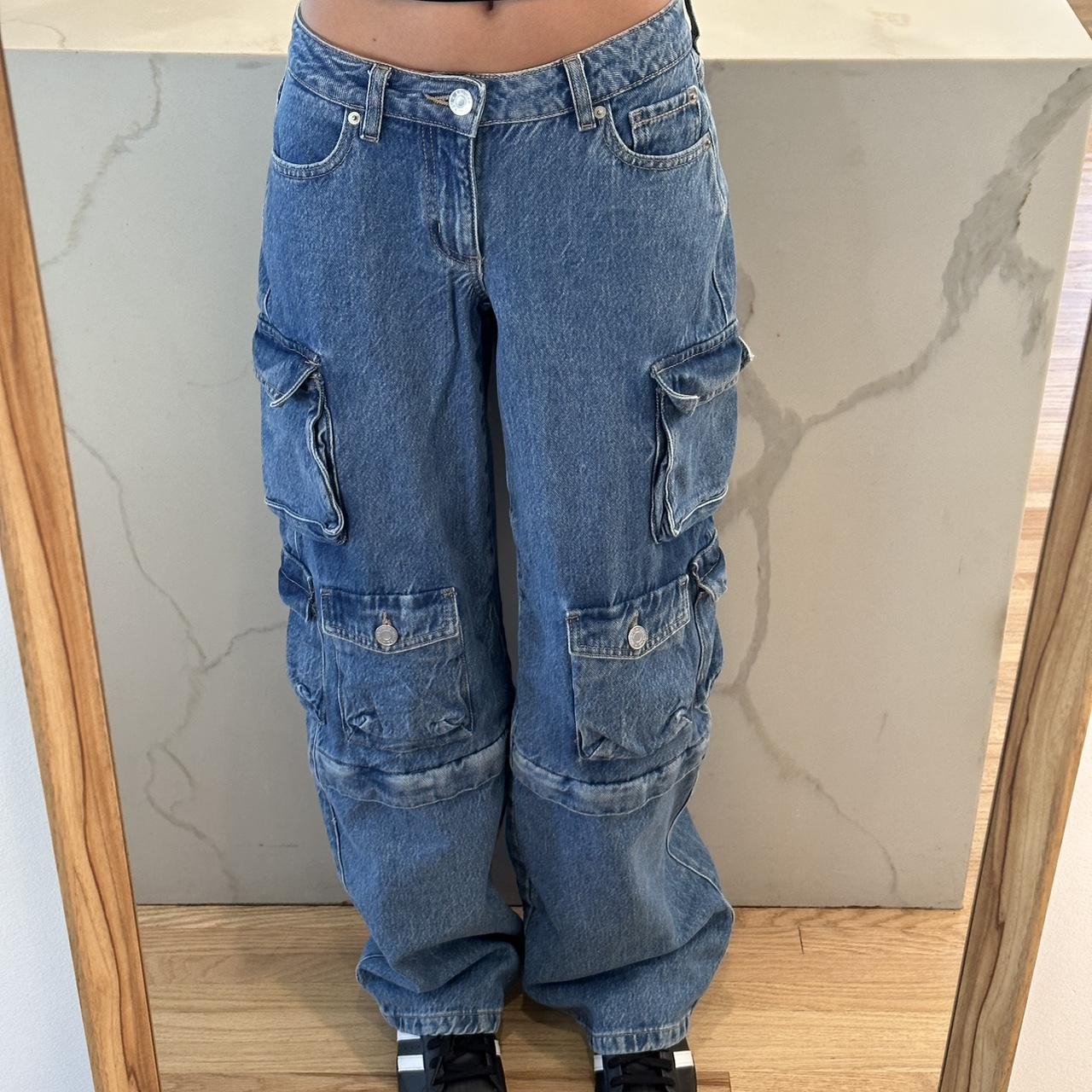 garage baggy cargo pants☆ -size 0/24 -frayed and... - Depop