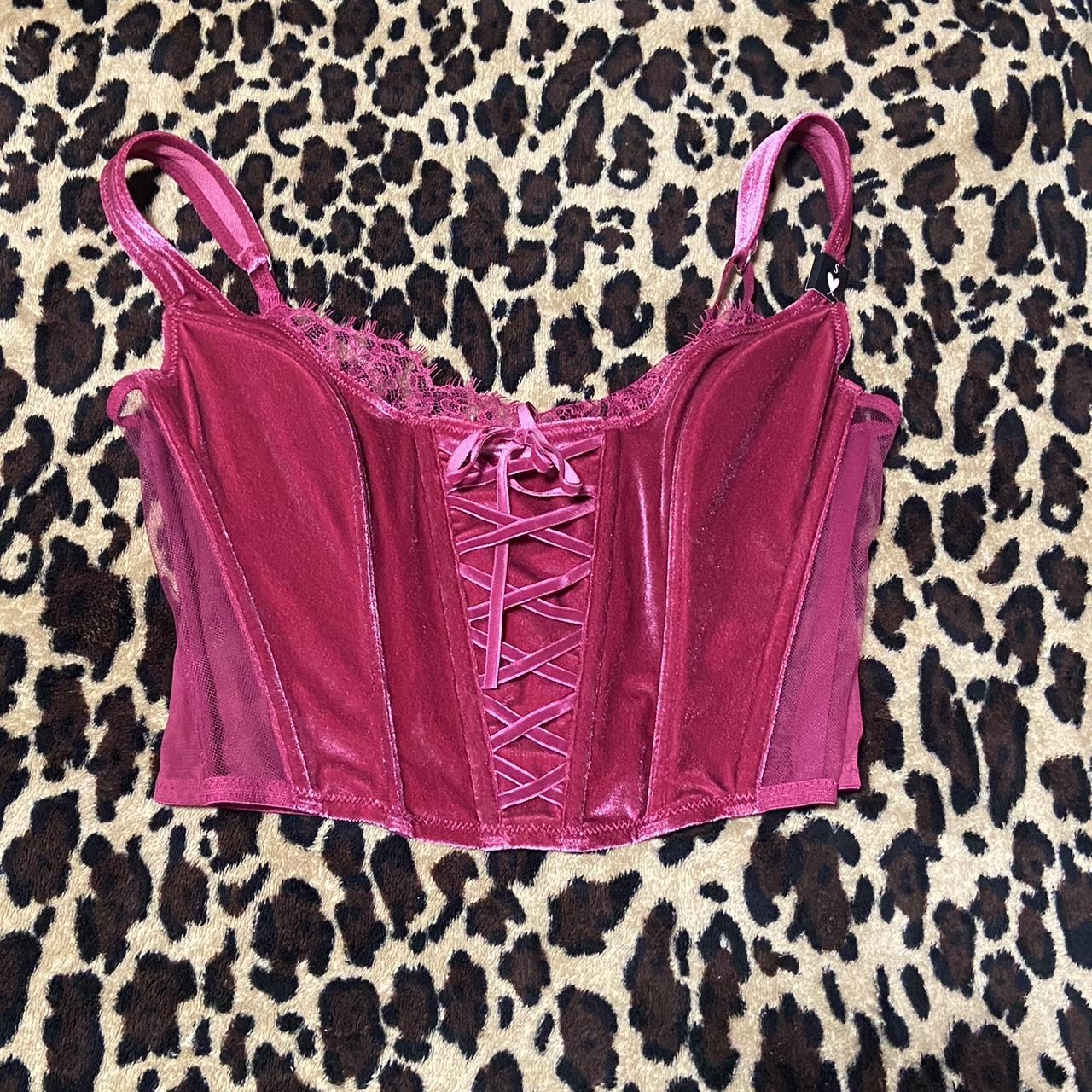 VICTORIA SECRET coquette crème and burgundy - Depop