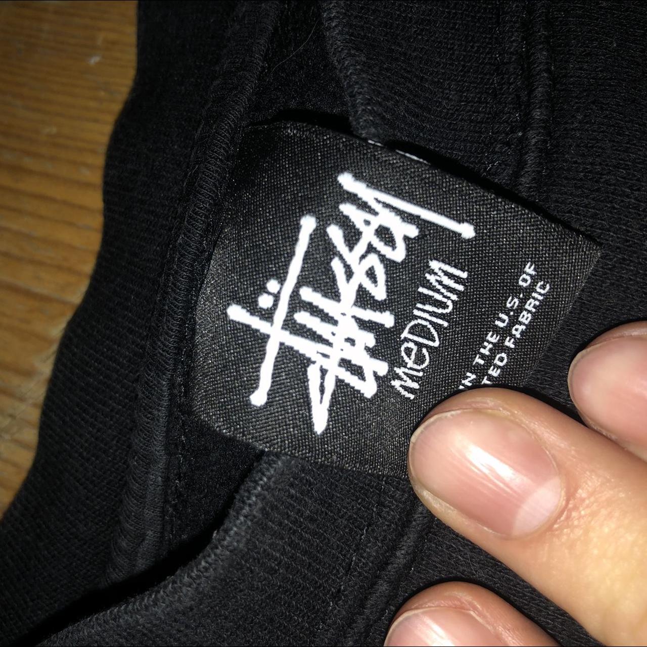 stussy jumper black with stussy on the front have... - Depop