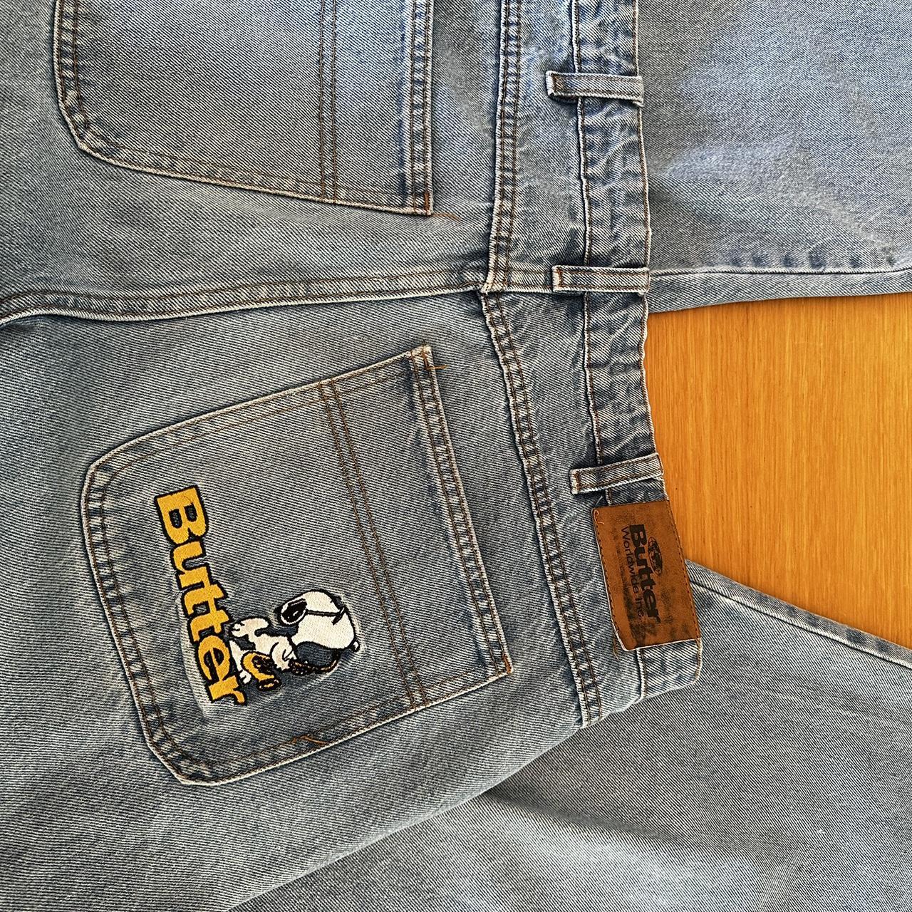 BUTTER GOODS PEANUTS SNOOPY BAGGY JEANS 32” Depop