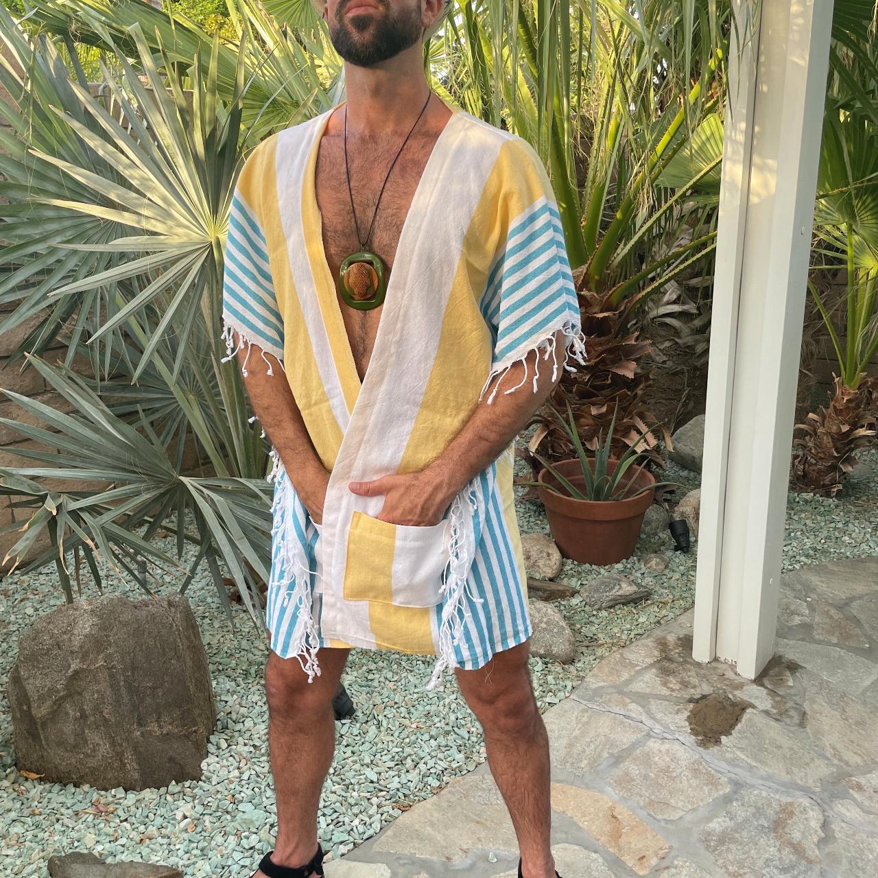 Men's Green and Pink Cardigan Depop