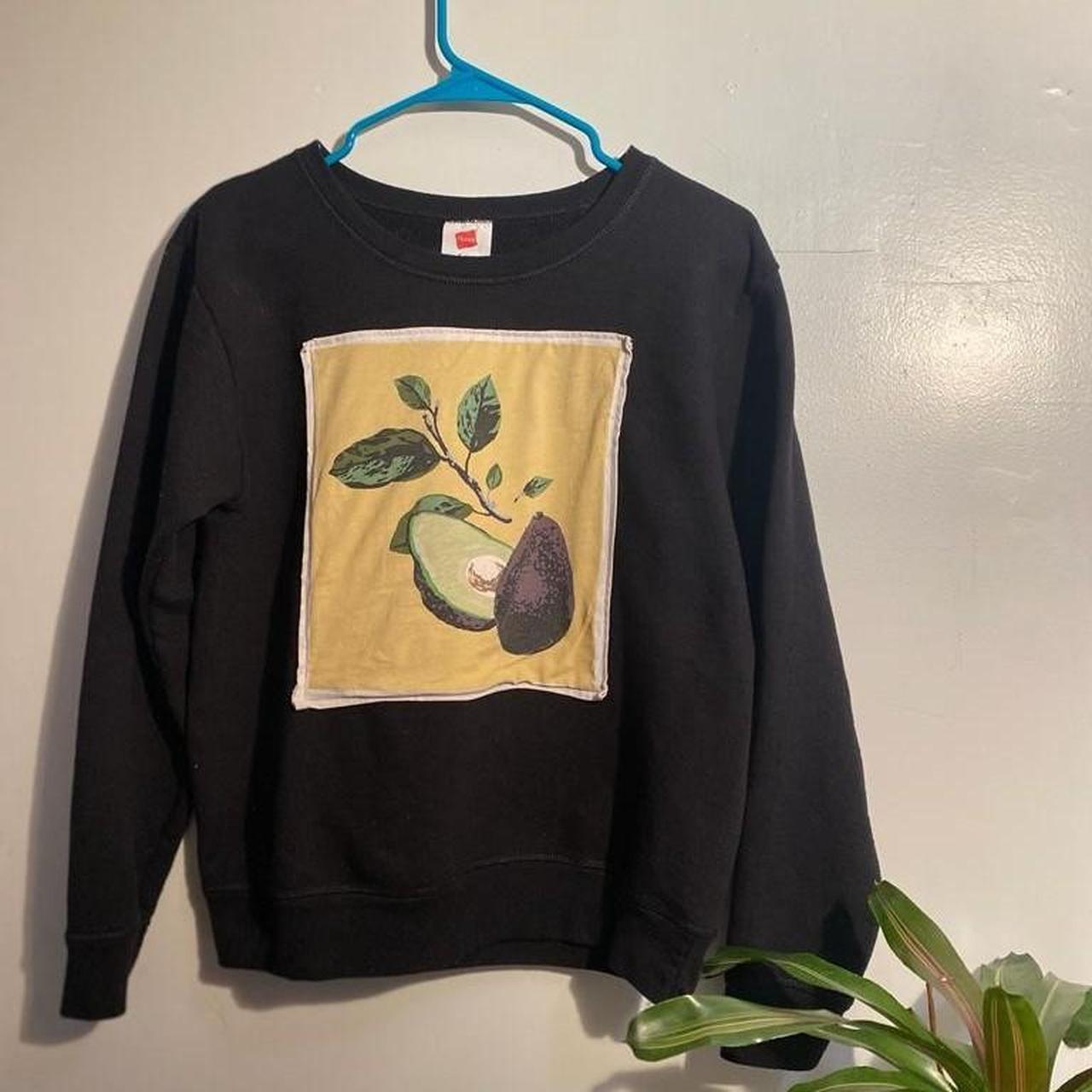 Hanes Women's Black and Green Sweatshirt Depop