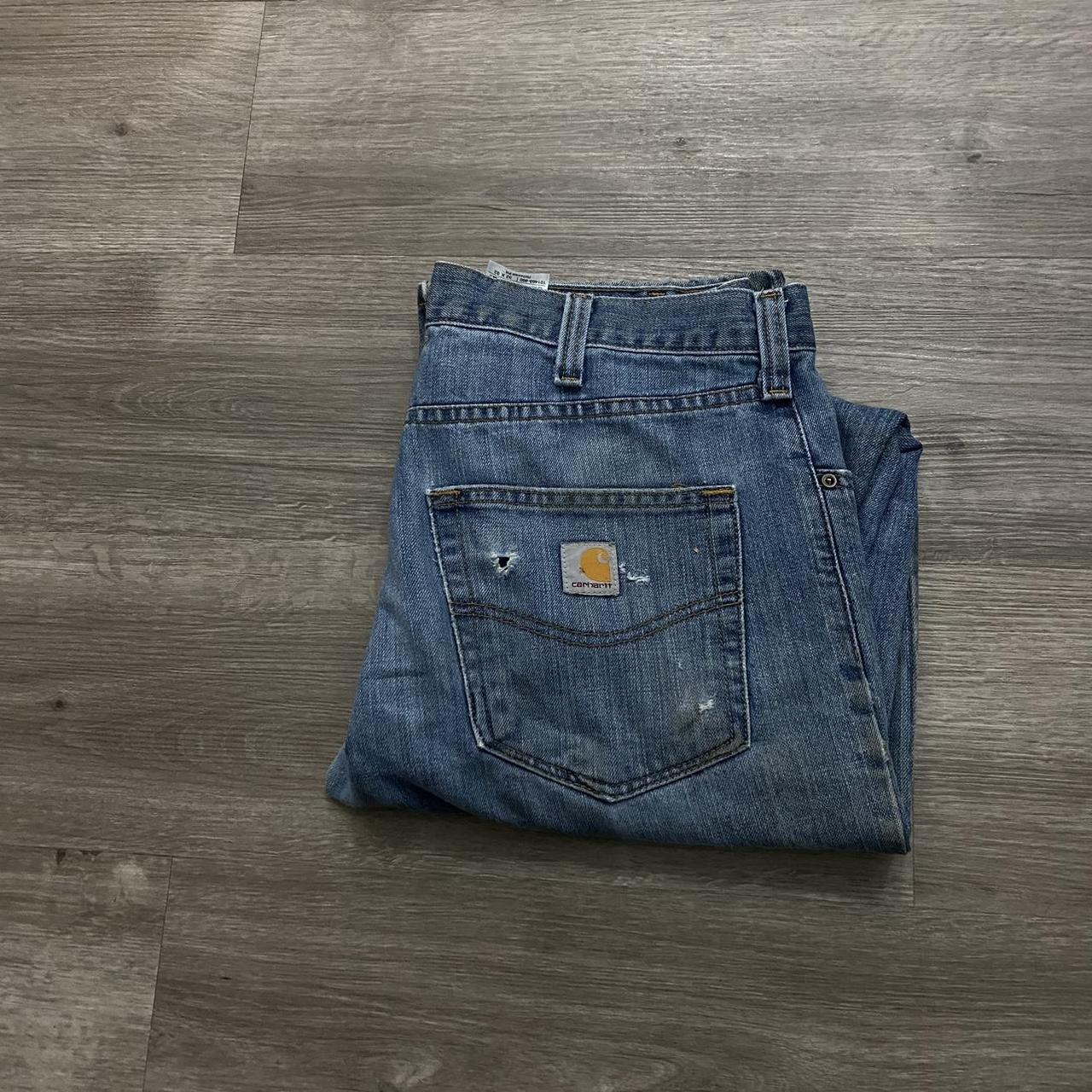 vintage baggy carhartt jeans zipper puller doesn’t... - Depop