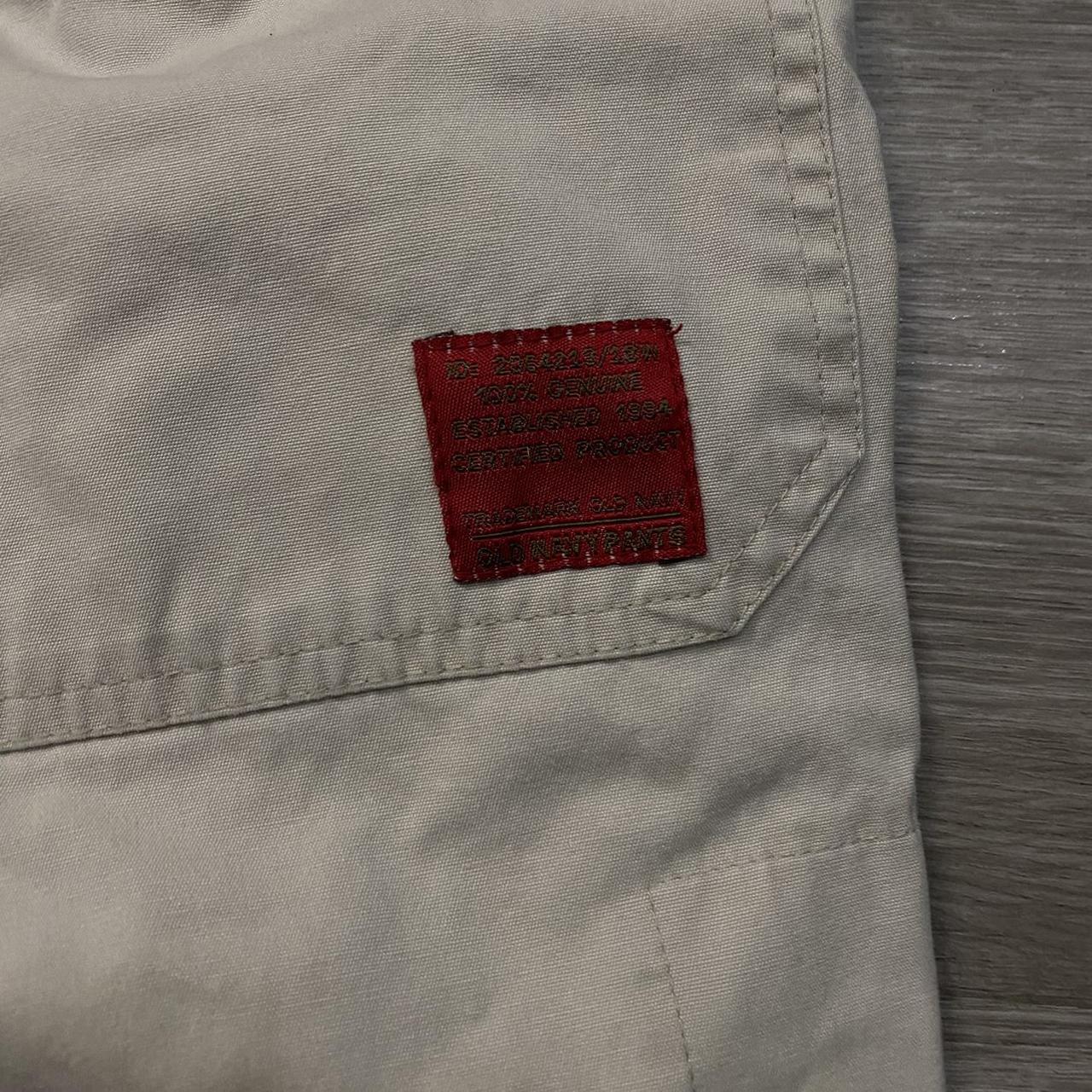 vintage white cargo pants old navy size, condition,... - Depop