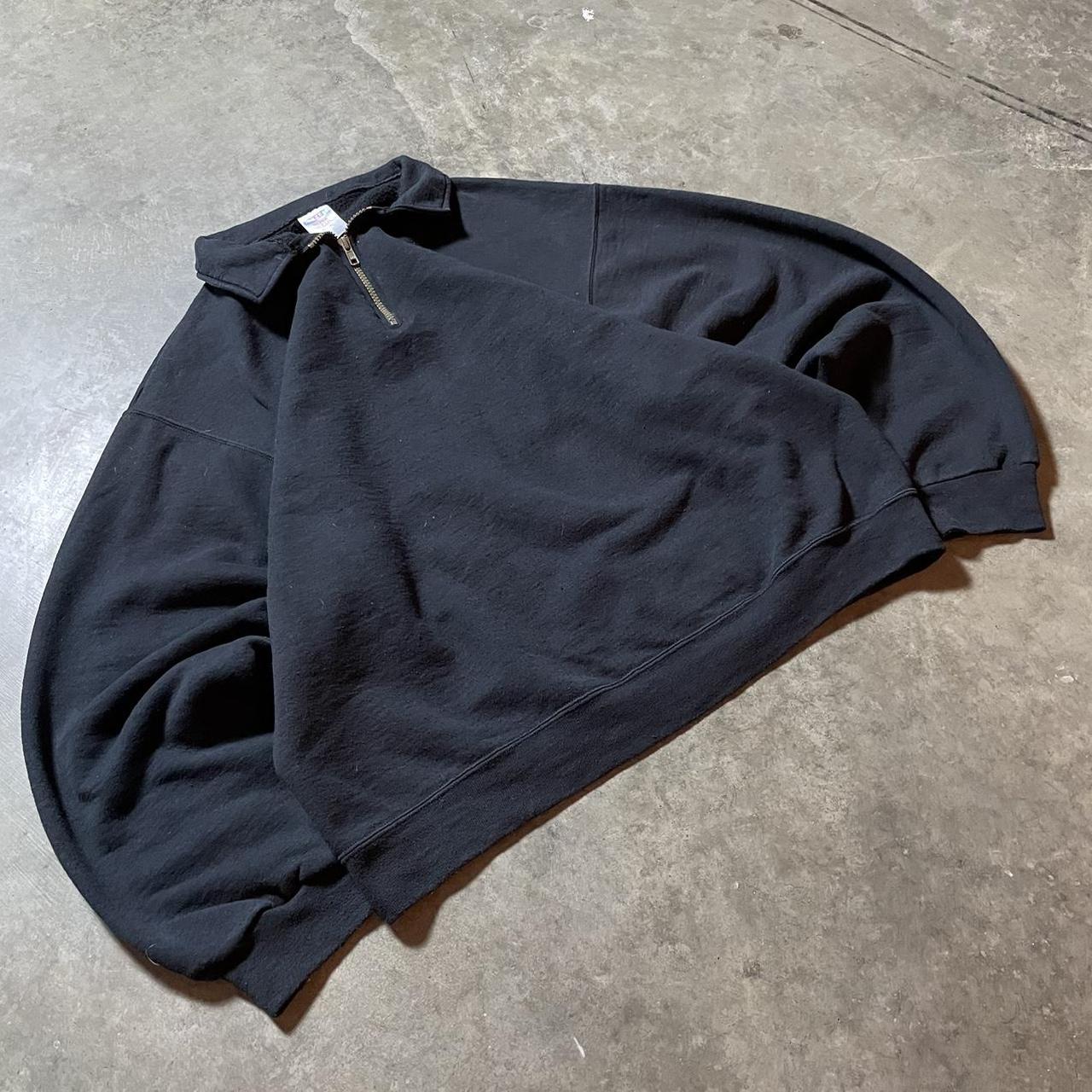 Y2k Baggy Black Jerzees Quarter Zip Sweatshirt 🔹 Depop