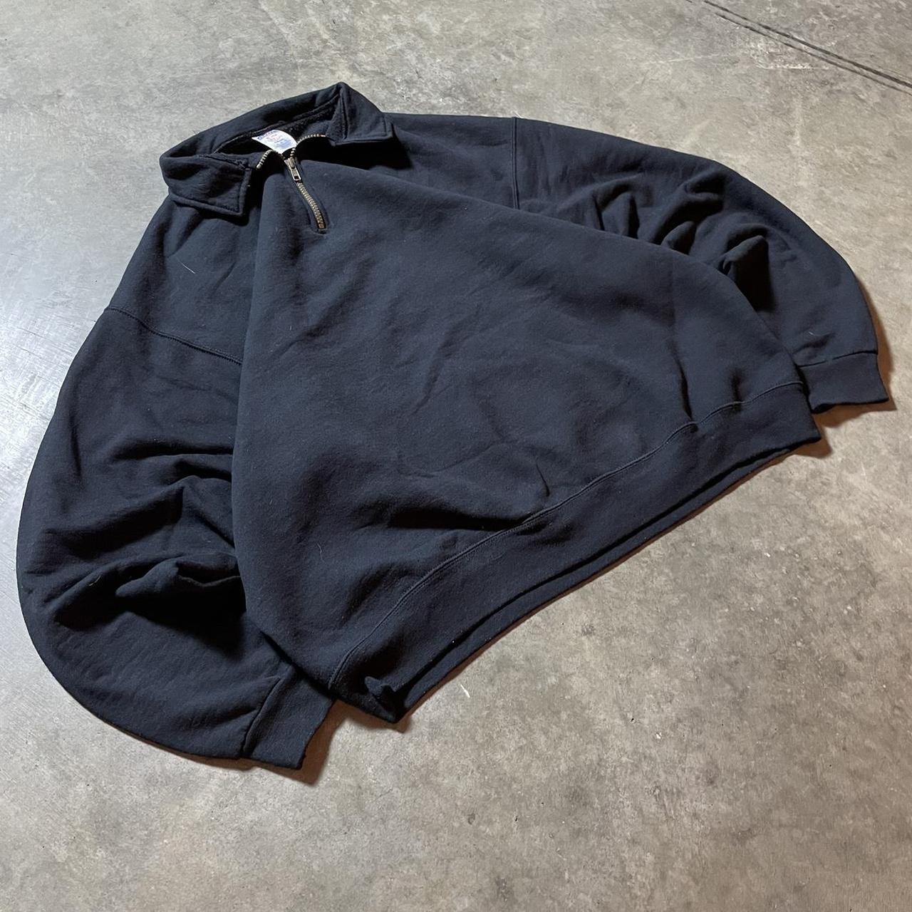 Y2k Baggy Black Jerzees Quarter Zip Sweatshirt 🔹 Depop