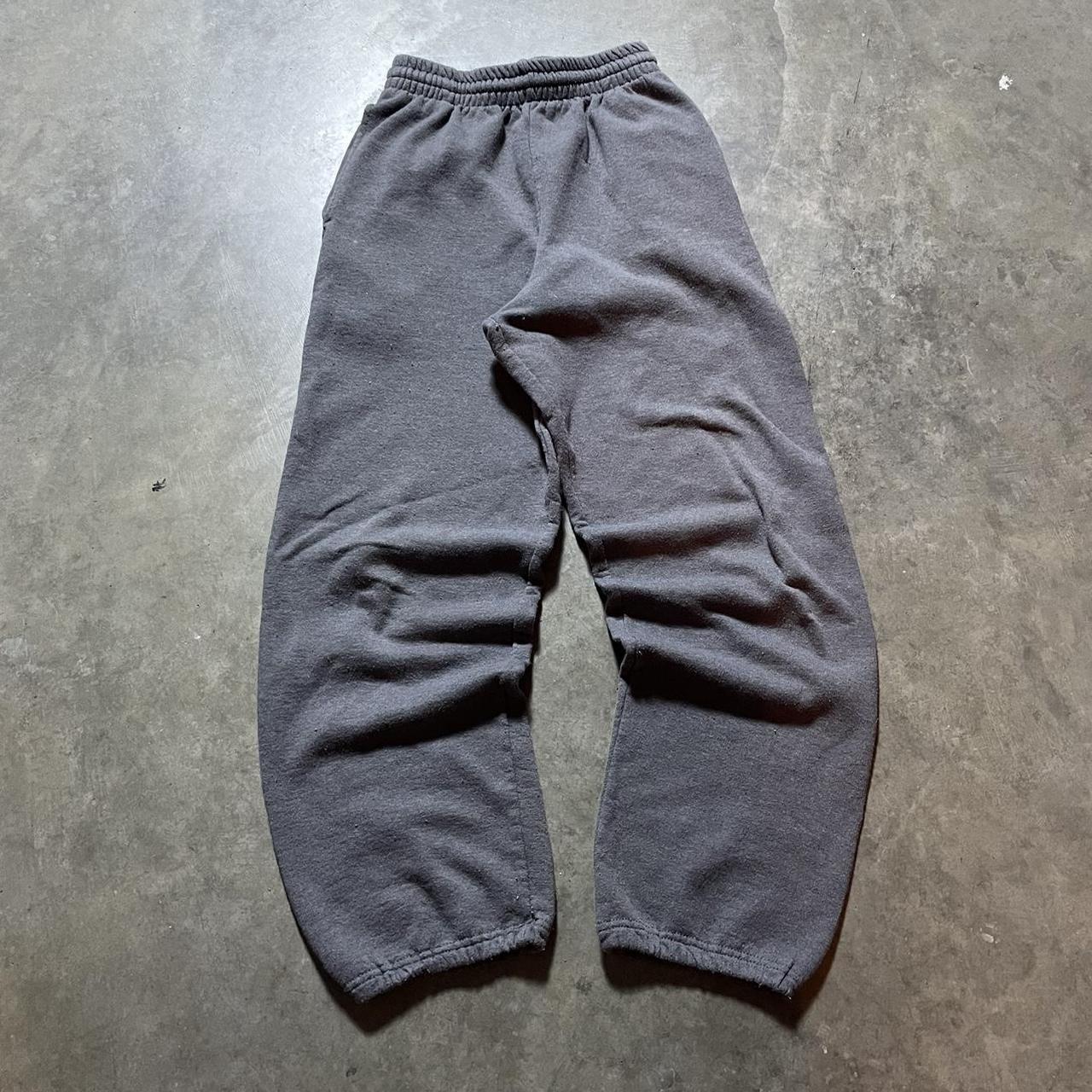 Vintage Y2K Baggy Grey Essential Sweatpants Size:... - Depop