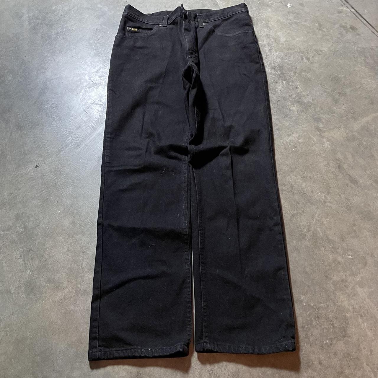 vintage straight fit lee black jeans Size:... - Depop
