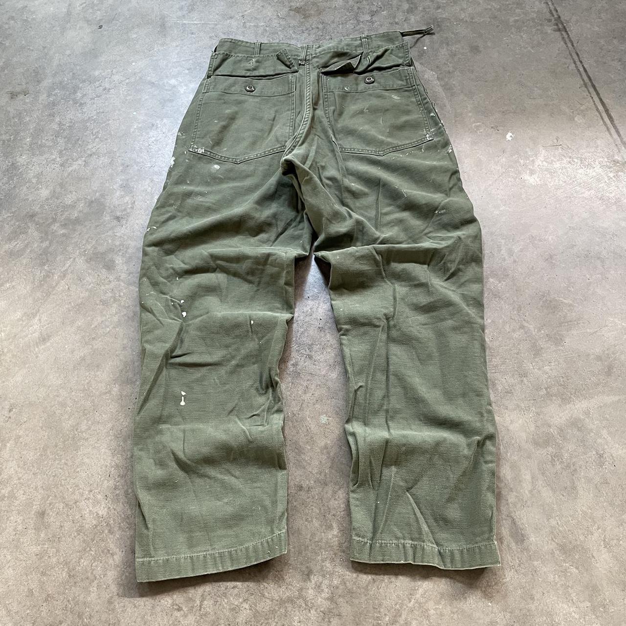 vintage 80s OG 107 baggy military pants... - Depop