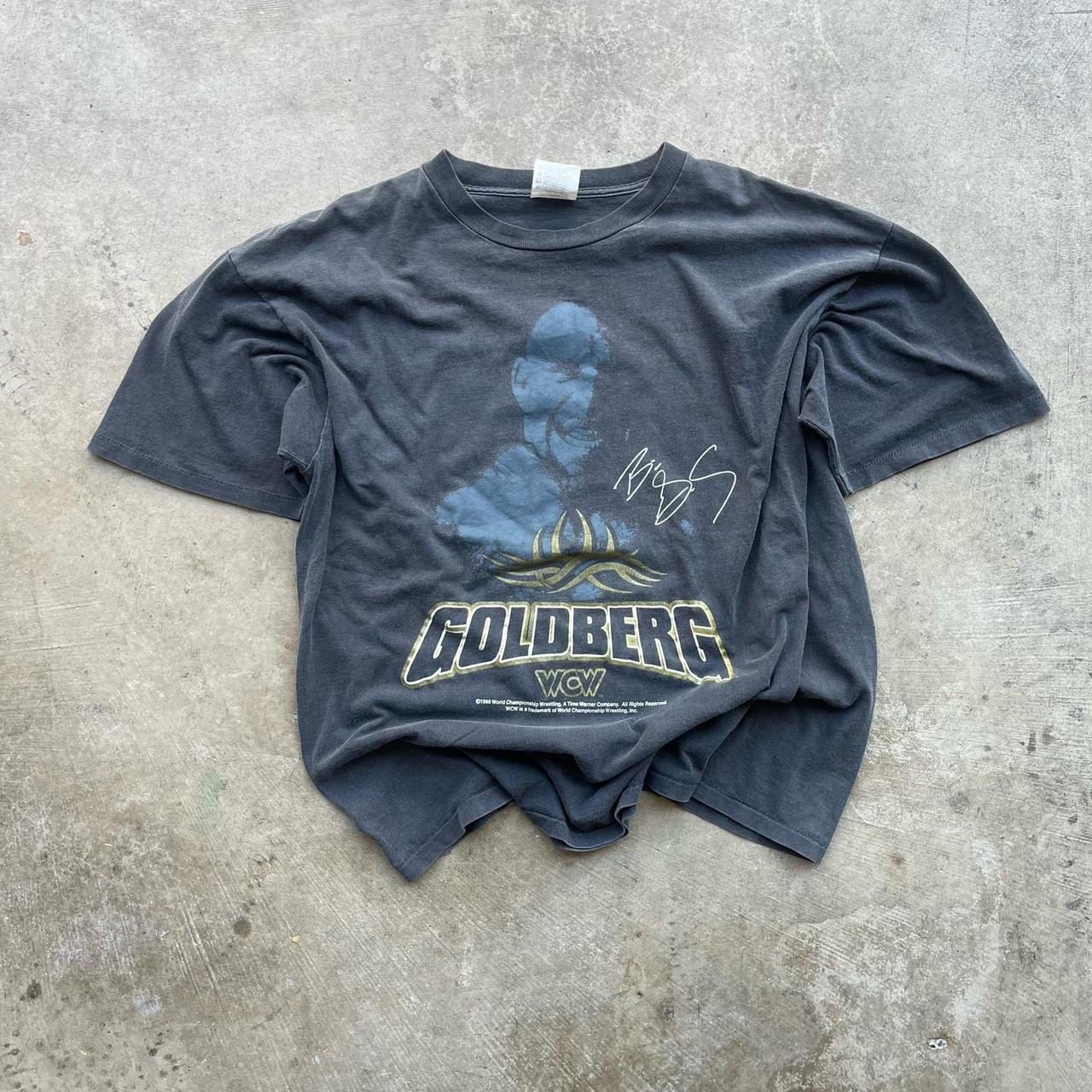 vintage single stitch goldberg wcw 98 wrestling tee... - Depop