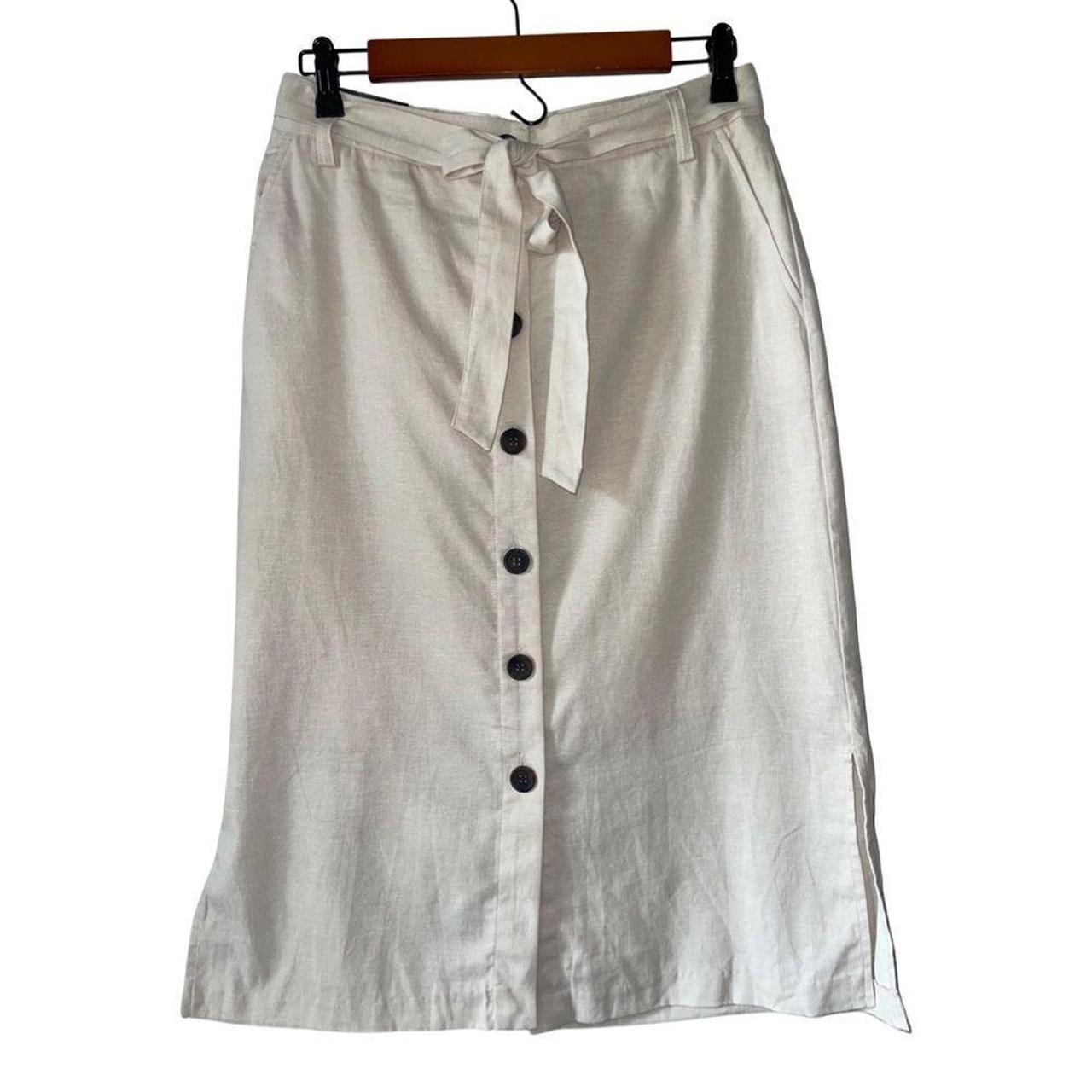 Beige Linen Blend Skirt Size...