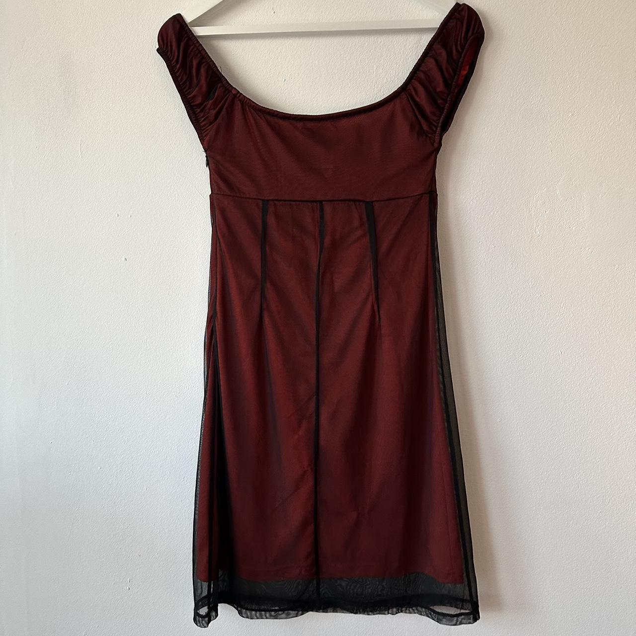 Unif linger mini dress dark red medium Open to... - Depop