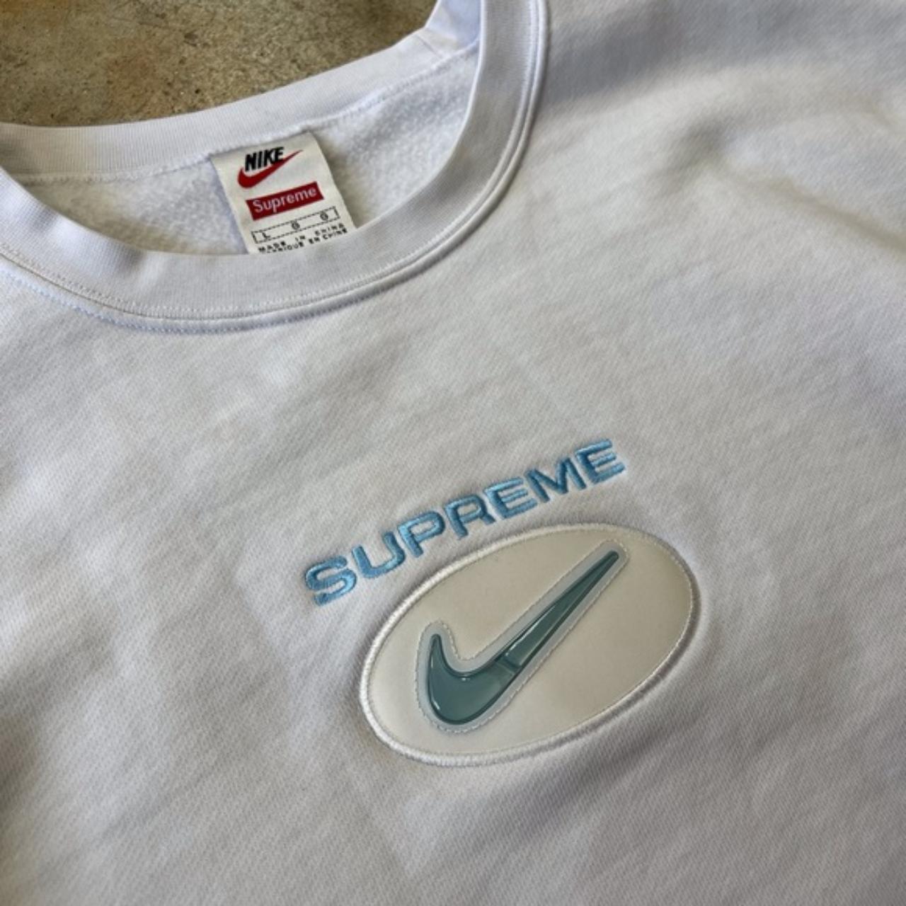 Supreme Nike Jewel Crewneck Size Large White with... - Depop