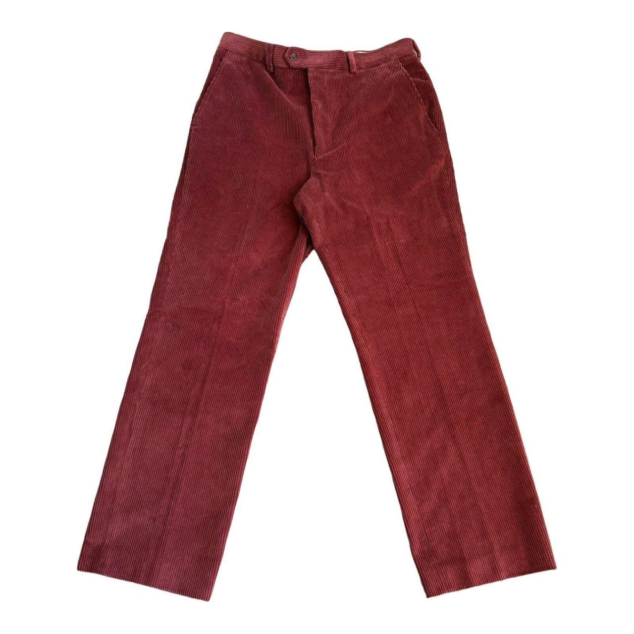 Gurteen Esquire Raspberry Heavy Corduroy Trousers... - Depop