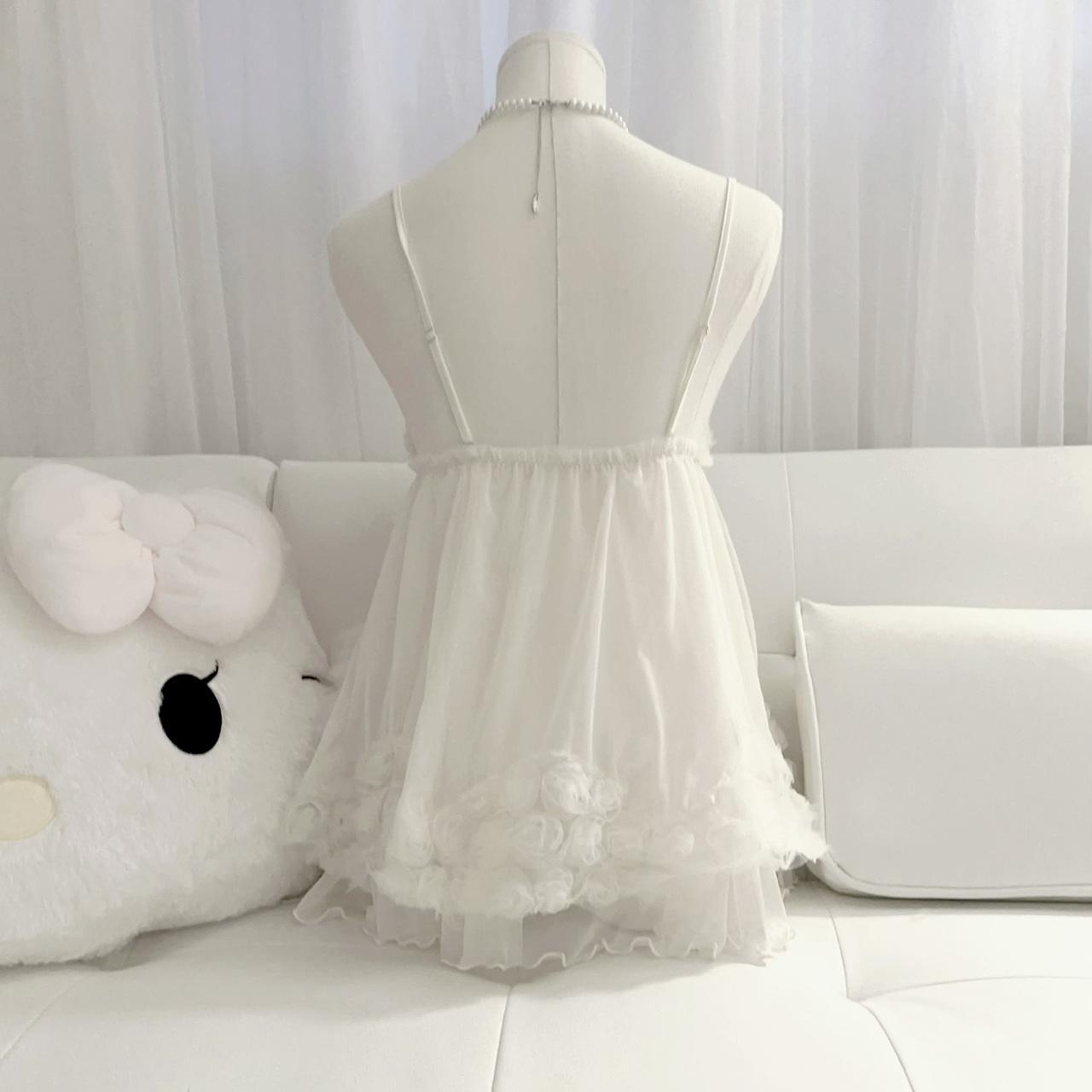 super cute lace ruffle babydoll tulle cami top and... - Depop