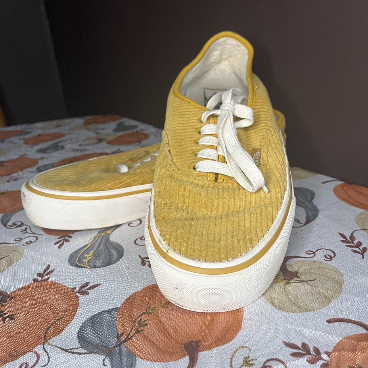 Yellow corduroy sale vans slip on