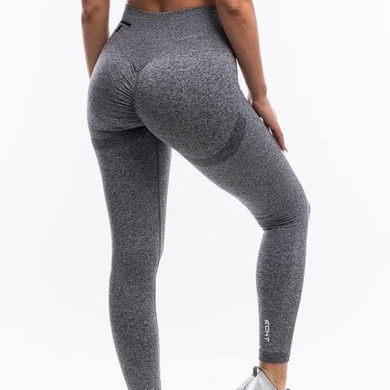 ECHT charcoal grey arise scrunch leggings - worn - Depop
