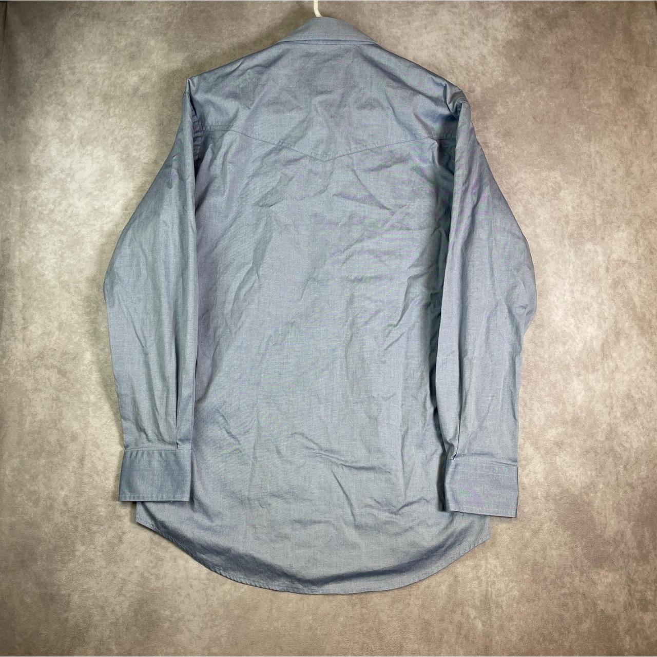 Schaeffers garment hotel men's preloved blue western casual minimalist shirt