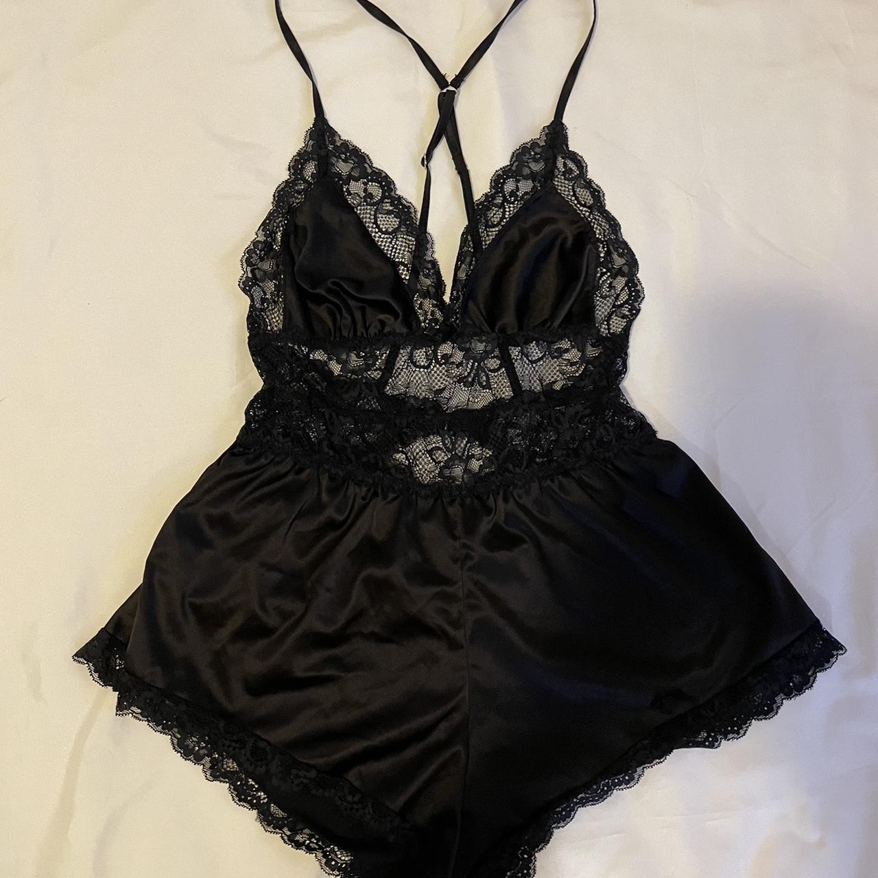 victoria secret black lingerie/sleepwear super... - Depop