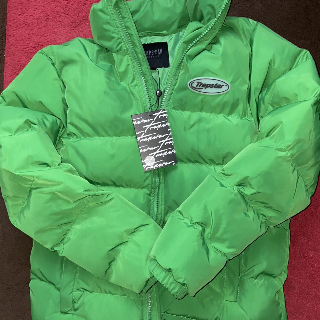 TRAPSTAR HYPERDRIVE PUFFER JACKET GREEN/BLACK 100... Depop