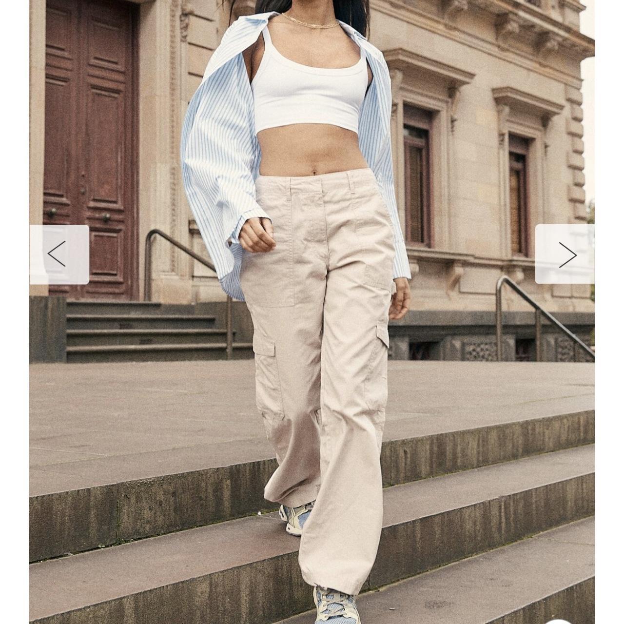 Supre beige cargo pants Size 8 100 cotton Depop