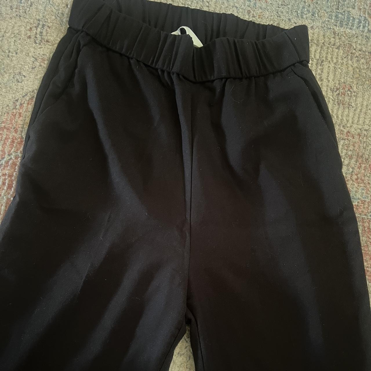 H&M black wide leg pants Elastic waist - Depop