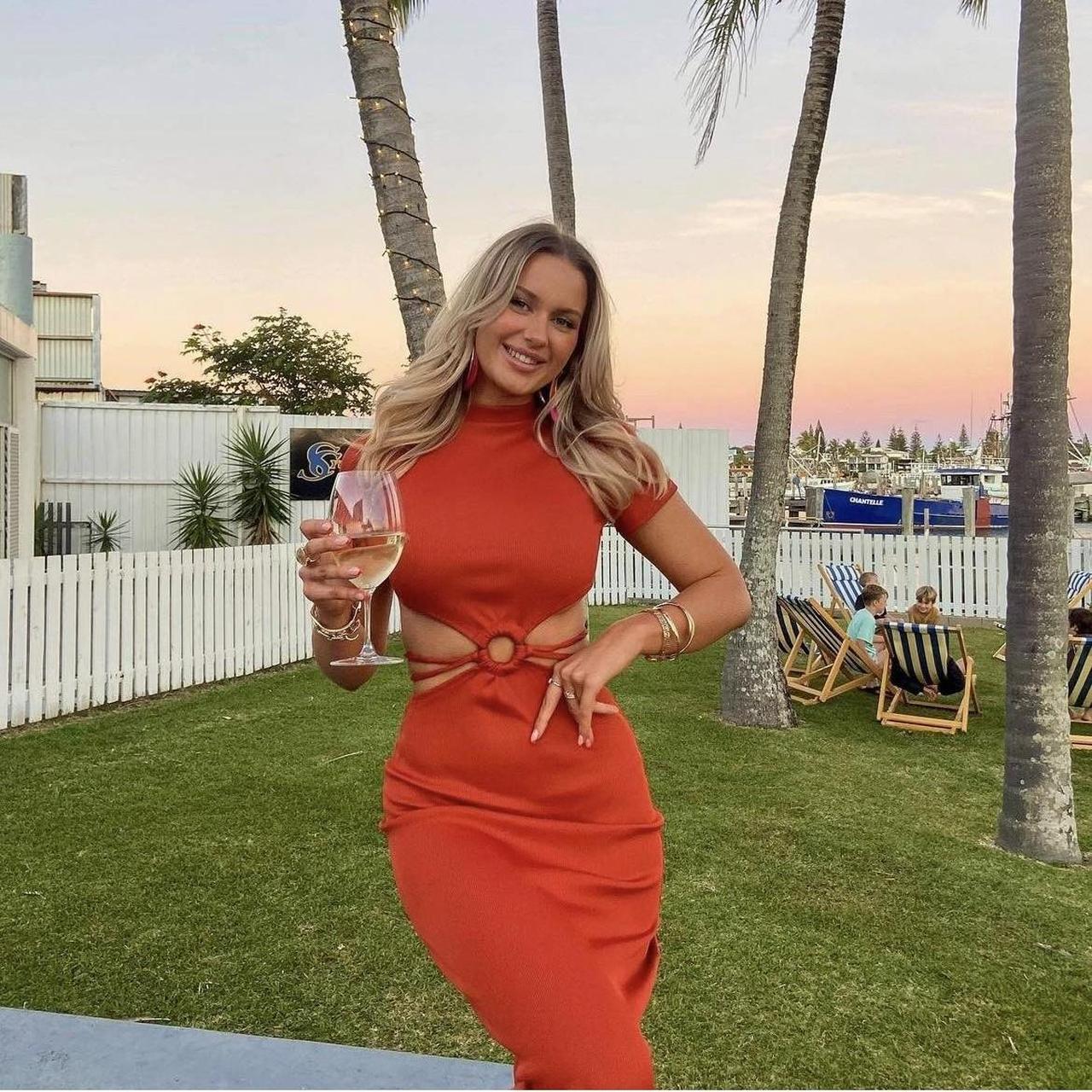 arcina ori orange dress