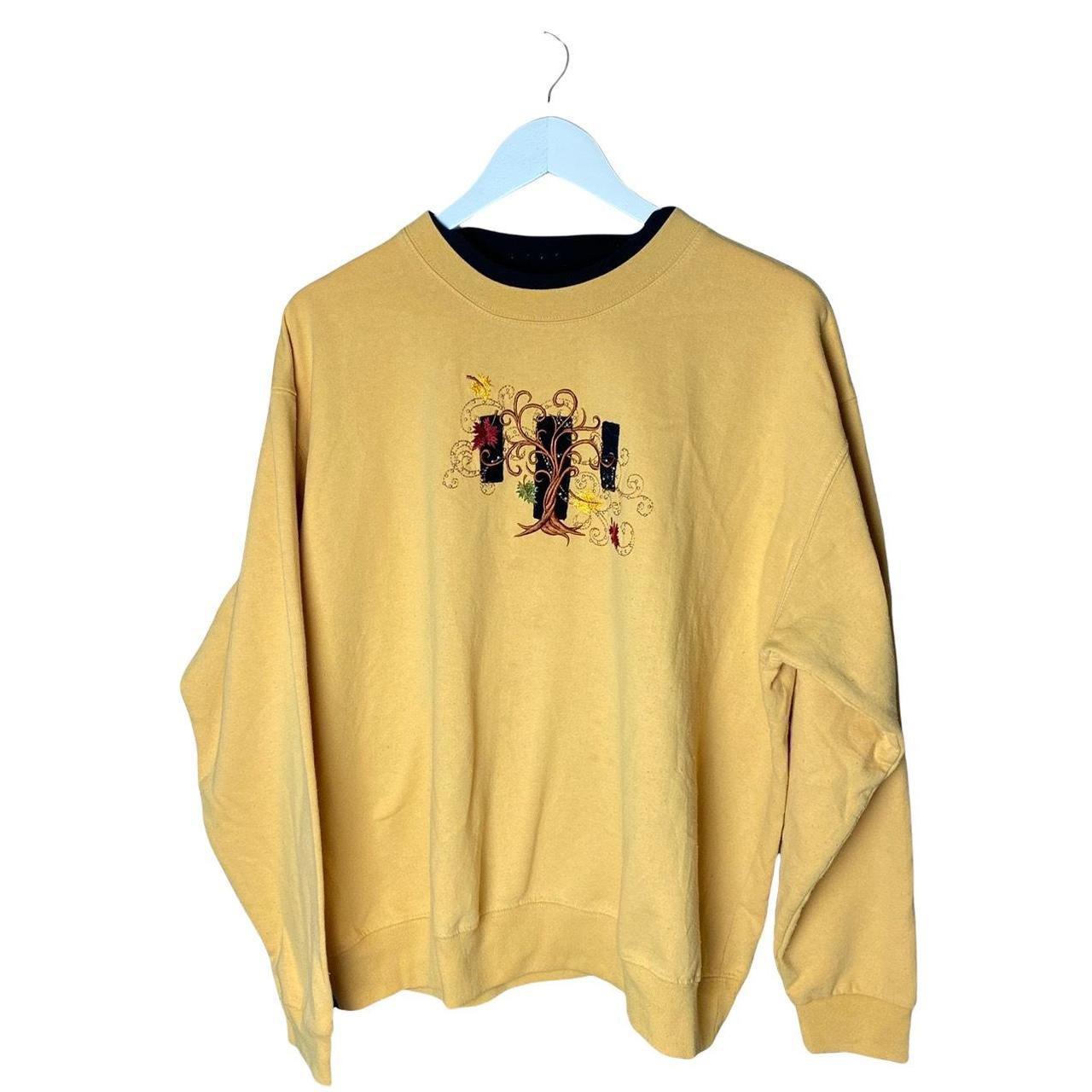 American Vintage Women's Yellow and Black Jumper | Depop