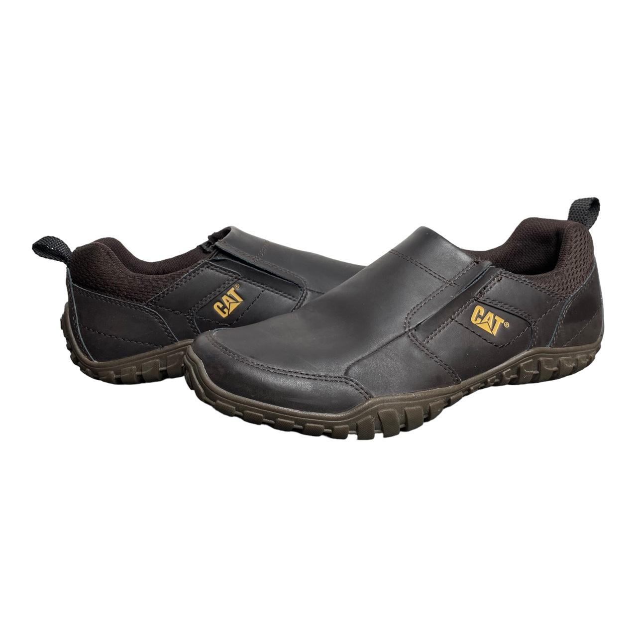 Caterpillar Men's Brown and Black Trainers Depop