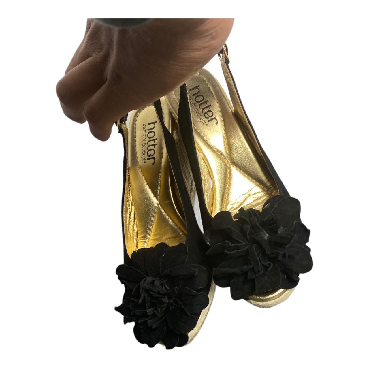 Black Suede Espadrille Wedge HOTTER GABY Black Depop