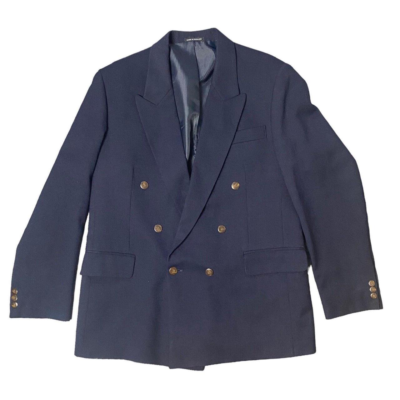 Navy vintage wool blazer Blazer jacket... - Depop