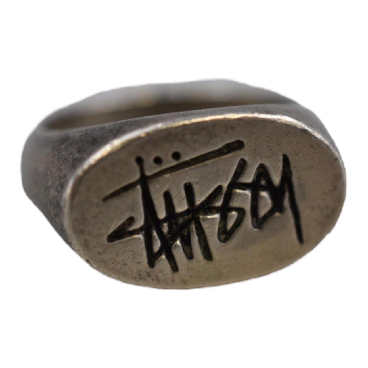 Vintage Stussy ring Silver 90s chunky ring London... - Depop