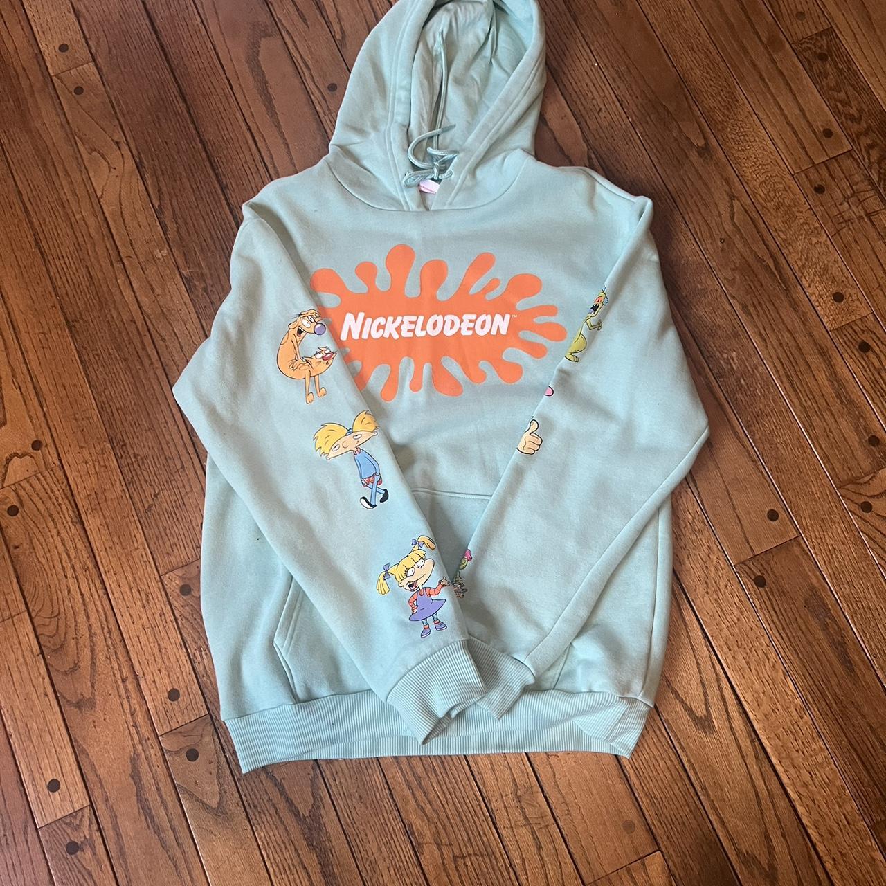 Nickelodeon sweatshirt Light aqua blue green. Depop